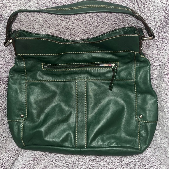 Tignanello Dark Green Leather Shoulder Bag - Picture 2 of 3
